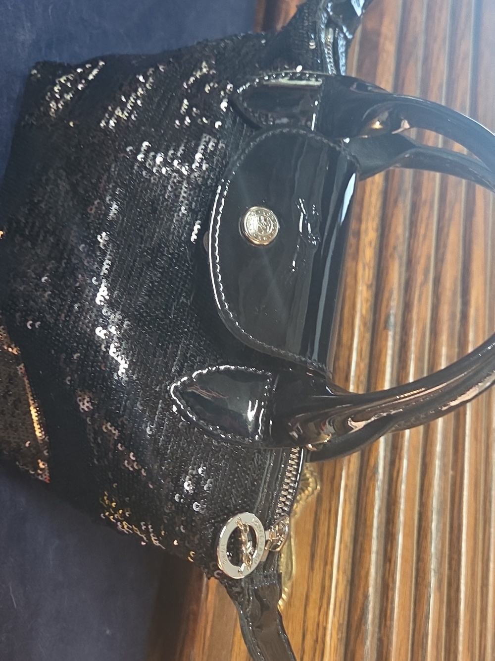 Longchamp Black Sequin Shoulder Bag